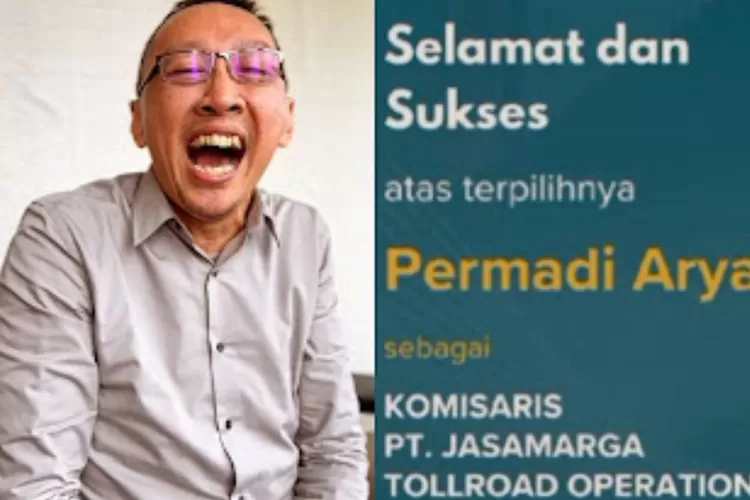 Potret influencer Permadi Arya alias Abu Janda (kiri) dan poster isu pengangkatan dirinya jadi Komisaris JMTO (kanan). (Instagram.com/@permadiaktivis2 - X.com/@masBRO)