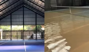 Rumah Raffi Ahmad dan Nagita Slavina Kebanjiran, Lapangan Tenis Indoor Berubah Jadi Kolam Susu