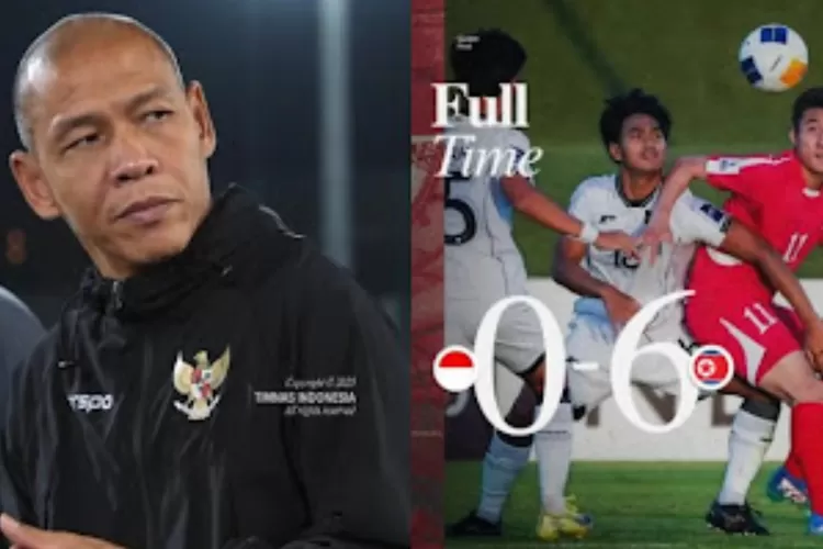 Pelatih Timnas Indonesia U-17, Nova Arianto (kiri) dan hasil pertandingan Garuda Muda vs Korea Utara di Perempat Final Piala Asia U-17 2025. (Instagram.com/@timnasindonesia)