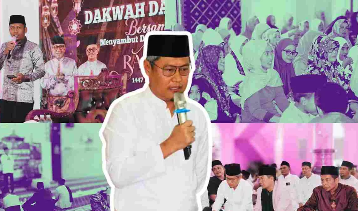 Sekda Kota Tanjungpinang Zulhidayat saat memberikan sambutan pada kegiatan Dakwah dan Doa Bersama Menyambut Bulan Suci Ramadan. (Foto: Diskominfo Tanjungpinang)