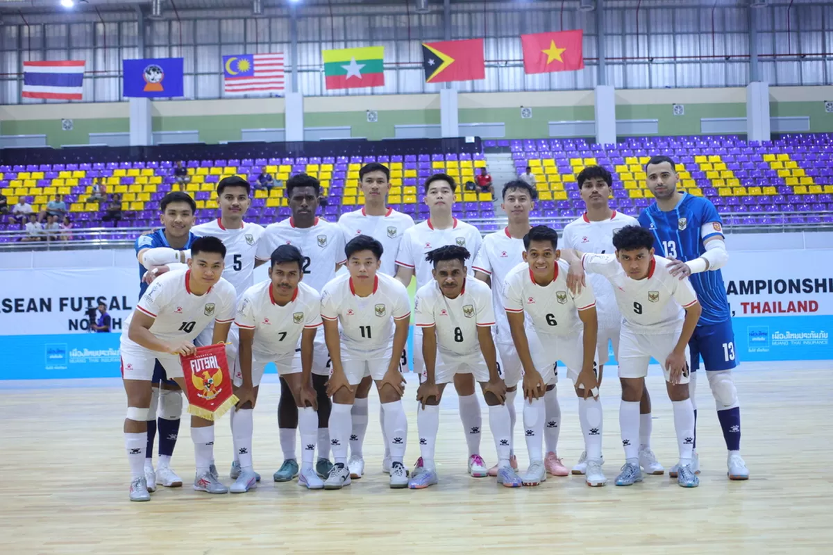 Timnas Futsal Indonesia saat menghadapi Malaysia di penyisihan grup ASEAN Championship 2026 di Nonthanburi, Thailand, Selasa, 7 April 2026. Indonesia memastikan semifinal usai menang 1-0 atas Malaysia (FFI)