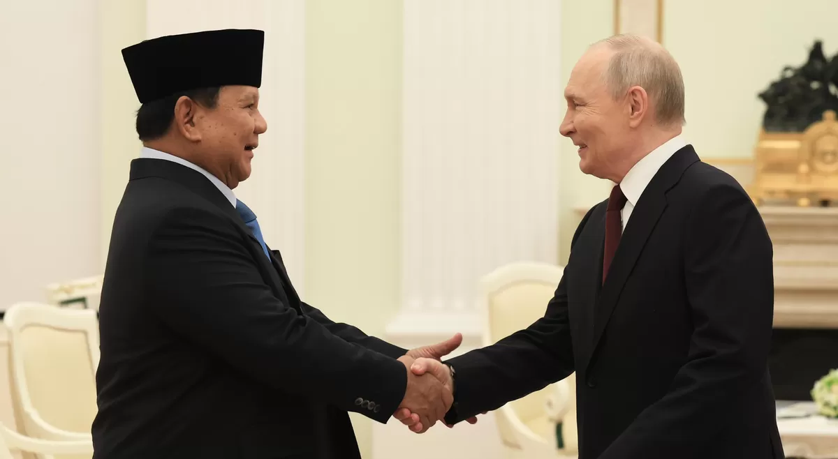 Presiden Prabowo Subianto dalam pertemuan bilateral dengan Presiden Rusia Vladimir Putin di Kremlin, Moskow, Senin (13/4/2026). (Kalimantansatu.com/Dok. Bakom RI)