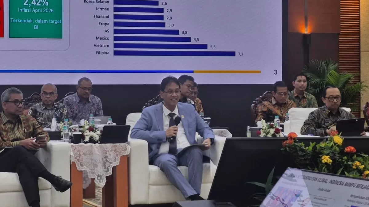 Menteri Keuangan Purbaya Yudhi Sadewa saat konferensi pers APBN KiTa, Jakarta, Selasa 19 Mei 2026.