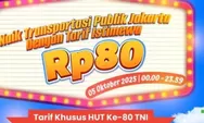 Kado Spesial HUT TNI: Naik Transportasi Publik Jakarta Bayar Rp80 Saja
