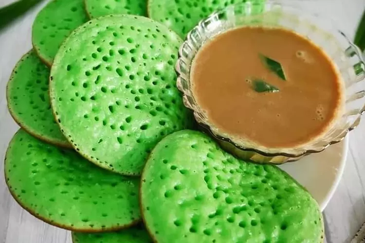 Resep Dessert Tradisional Serabi Pandan Kuah Kinca Lembut Gemoy