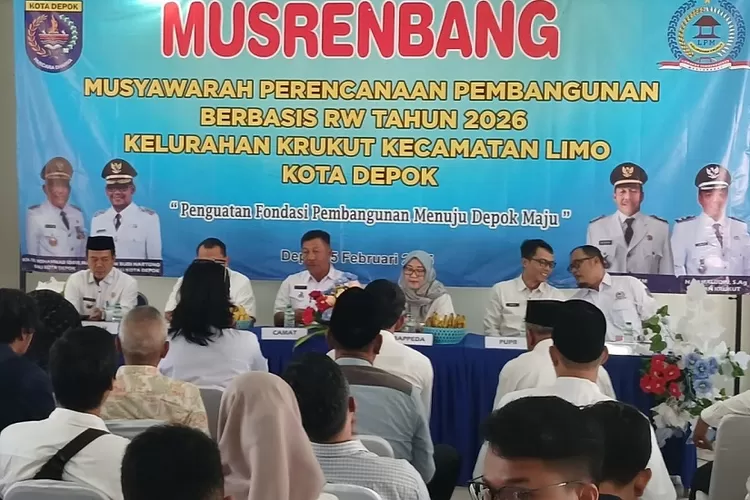 Kelurahan Krukut melaksnakan Musrenbang 2026, di Aula Kantor Kelurahan Krukut, Limo, Depok, belum lama ini. (RADAR DEPOK)