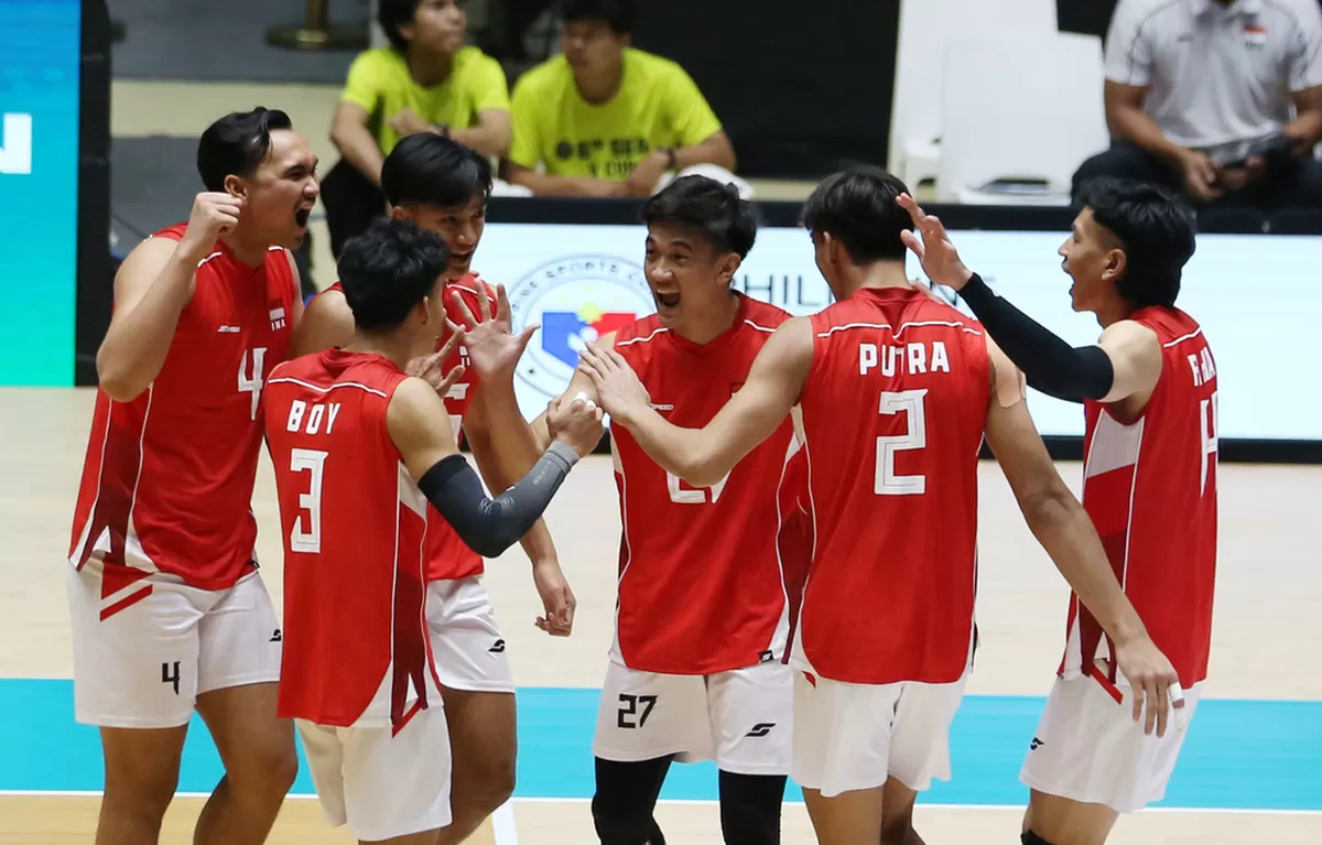 Timnas voli Indonesia di leg pertama SEA V League 2026, di Thailand. 