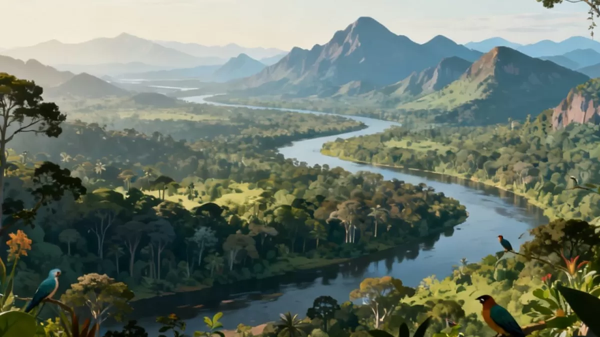 Ilustrasi mengenai hutan alam.  Hutan alam yang masuk konsesi dinilai mempersempit ruang hidup satwa liar dilindungi. (Dok. Kreasi Dola AI)