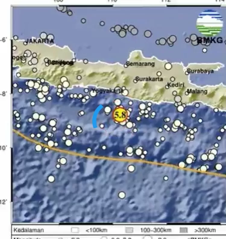 Gempa magnitudo 5,8 guncang Gunungkidul, DIY.