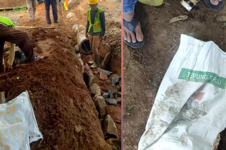 Berbeda dengan Pengakuan Pekerja, Ini Kata Mandor Proyek Drainase Jalan Nasional III Soal Semen Berbungkus Karung Tepung Terigu