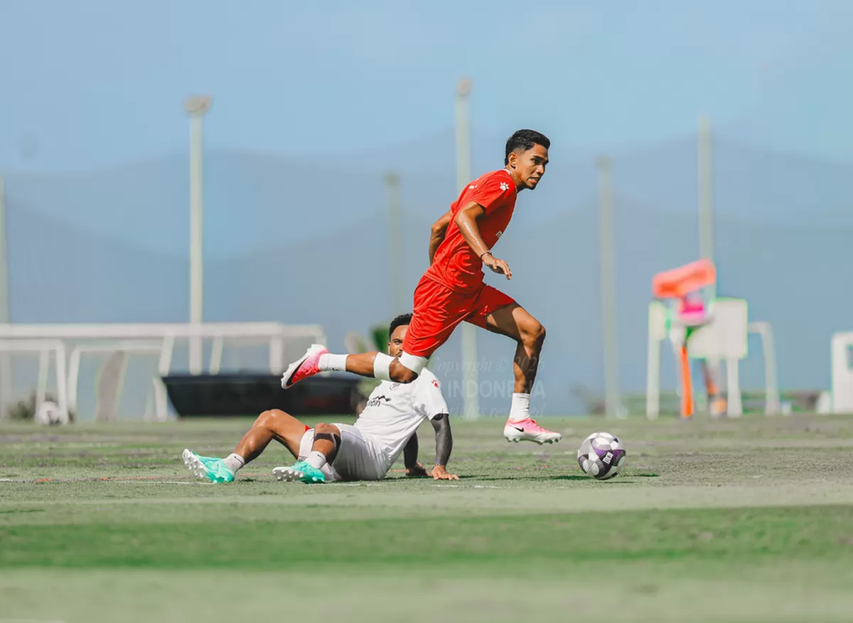 Sadil Ramdani dan Marselino Ferdinan mengikuti pemusatan latihan Timnas Indonesia tahap 2 di Bali, jelang ASEAN Championship 2026, 24-26 Juli mendatang. 