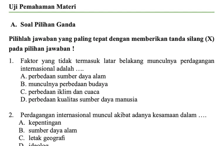 Kunci Jawaban IPS Kelas 9 SMP Halaman 194 195: Uji Pemahaman Materi BAB ...