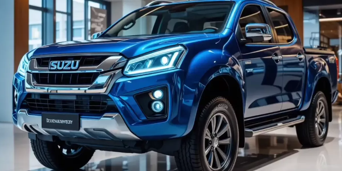 Ilustrasi Isuzu D-Max 2026 dengan warna Blue Shiny Metallic Edition. (Tangkapan layar YT@AutoNasia)