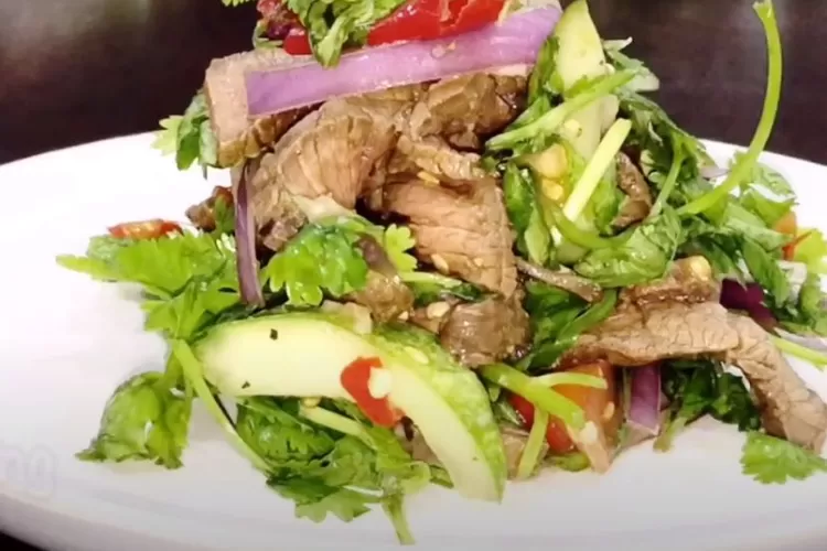 Ilustrasi salad Daging (Tangkapan Layar YouTube Afiq J)