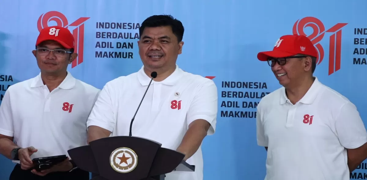 Pemerintah mengajak masyarakat untuk merayakan Hari Ulang Tahun (HUT) Ke-81 Kemerdekaan Republik Indonesia di kawasan Monumen Nasional (Monas), Jakarta. Hal ini disampaikan oleh Wakil Menteri Sekretaris Negara Juri Ardiantoro dalam konferensi pers di Istana Kepresidenan, Jakarta, Jumat (31/7/2026). (Kalimantansatu.com/Dok. Bakom RI)
