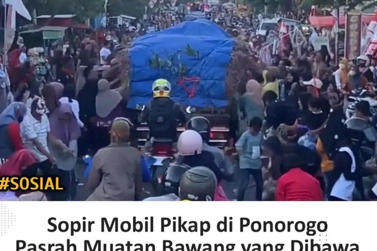 Beredar Video Mobil Pikap Muatan Bawang Dijarah Warga, Netizen: Kasihan Supirnya 