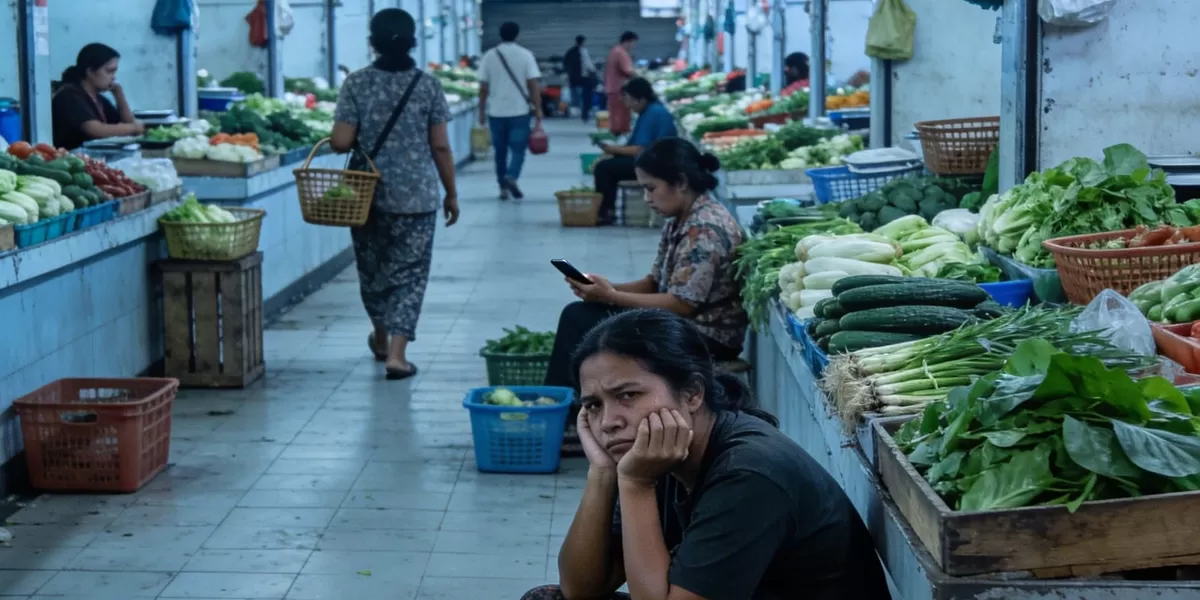 Kondisi Pasar Jambu Dua usai revitalisasi terlihat lebih modern, namun pengunjung masih sepi (Ist)