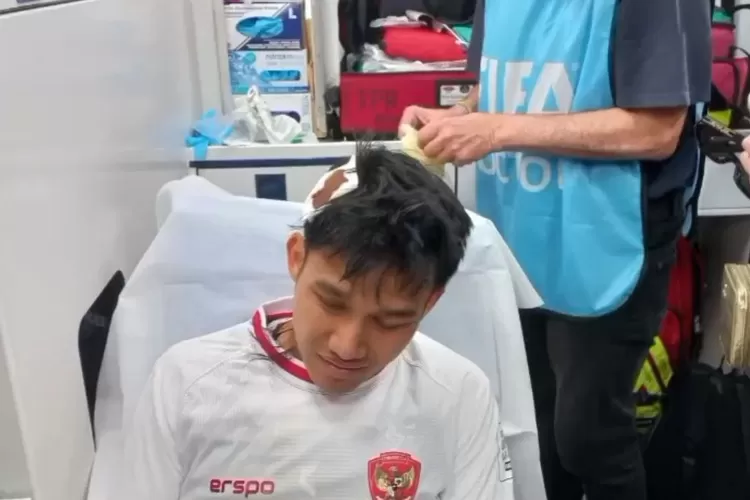 Pemain Timnas U-23, Witan luka cukup parah di kepalanya hingga memerlukan lima jahitan (Dinda Puriawan)