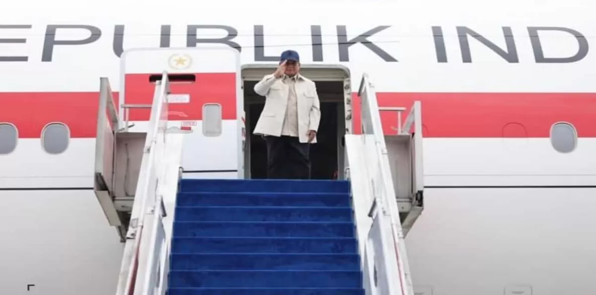 Presiden Prabowo Subianto saat akan bertolak ke Washington DC, Amerika Serikat pada Senin, 16 Februari 2026. (Kalimantansatu.com/Dok. Instagram @presidenrepublikindonesia)