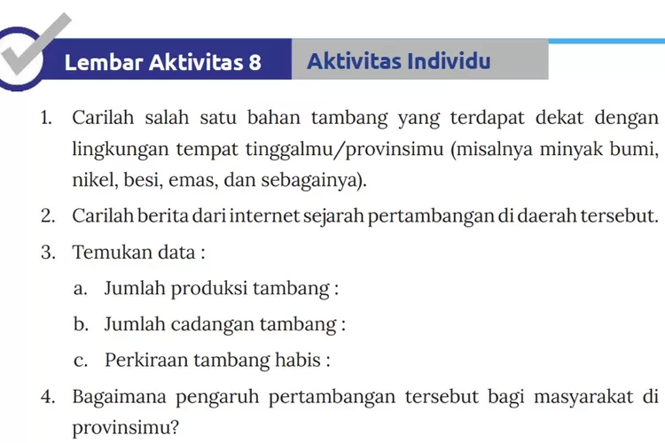 KUNCI Jawaban IPS Kurikulum Merdeka Kelas 8 Halaman 28 Lembar Aktivitas ...