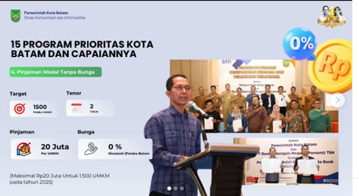 Capaian Pemko Batam dalam pemberdayaan pelaku usaha hingga ke wilayah pesisir melalui program PLUT.(dok:Diskominfo Batam)