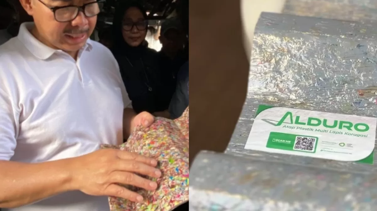 Produk unggulan PT Sirkular Karya Indonesia (SKI) yaitu Alduro menjadi atap yang digunakan dalam program bedah rumah oleh Pemerintah Kota Yogyakarta. (Dok. Pemkot Yogyakarta &amp; PT Sirkular Karya Indonesia)