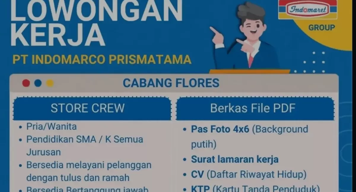 Indomaret Group Buka Lowongan Store Crew di Manggarai Barat, Cek Syarat dan Link Daftar