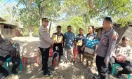 Peduli Sosial Polsek Tasifeto Timor Berikan Bantuan Kepada Korban Angin Puting Beliung, Dusun Boe, Belu 