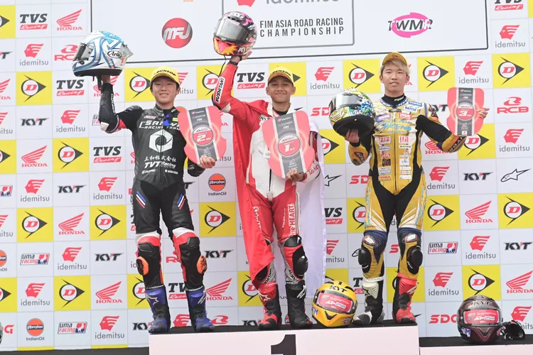 Pebalap M Kiandra Ramadhipa, sukses meraih podium kelas Asia Production 250 pada ajang Asia Road Racing Championship atau ARRC 2024.