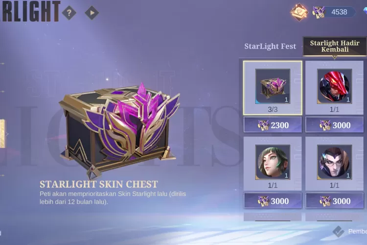 Stralight Januari 2025, Ilustrasi -- Update Starlight Shop Bulan Februari 2025, Siapkan Diamondmu dan Starlight Fragment Buat Beli Skin Incaranmu (Moonton/Mobile Legennds)