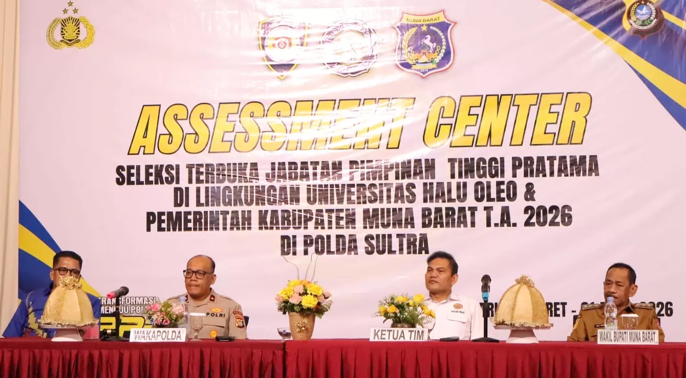 Pembukaan Assessment Center Serter JPT UHO dan Pemkab Muna Barat di Polda Sultra.