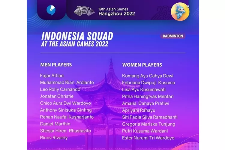 Atlet Badminton Indonesia di Asian Games 2023  (Instagram @badmintalk__com)