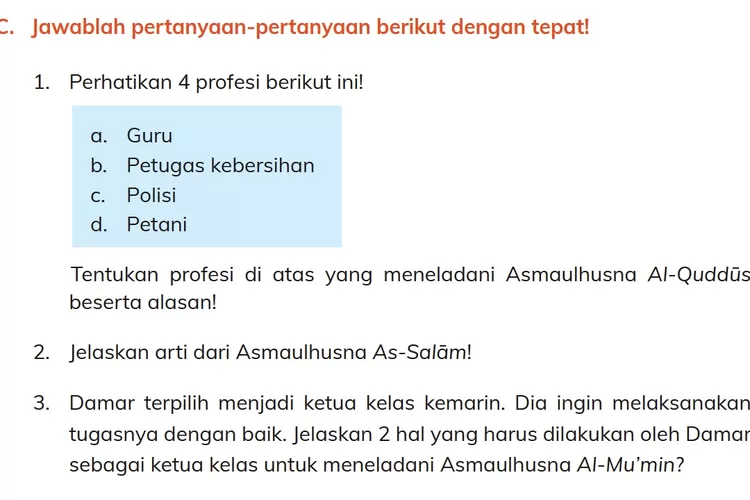 Kunci Jawaban PAI Kurikulum Merdeka Kelas 4 SD Halaman 38 Ayo Kerjakan ...