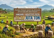 Mantap ! Produksi Beras Diprediksi Tembus 25,28 Juta Ton per Agustus 2026, Kian Perkuat Swasembada Pangan Indonesia