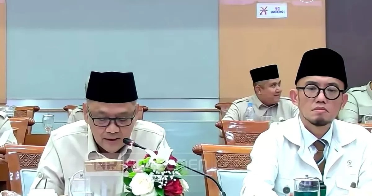 Kemenhaj usulkan kenaikan biaya haji 2027 saat rapat bersama Komisi VIII DPR RI. (Tangkapan layar YouTube Parlemen TV)