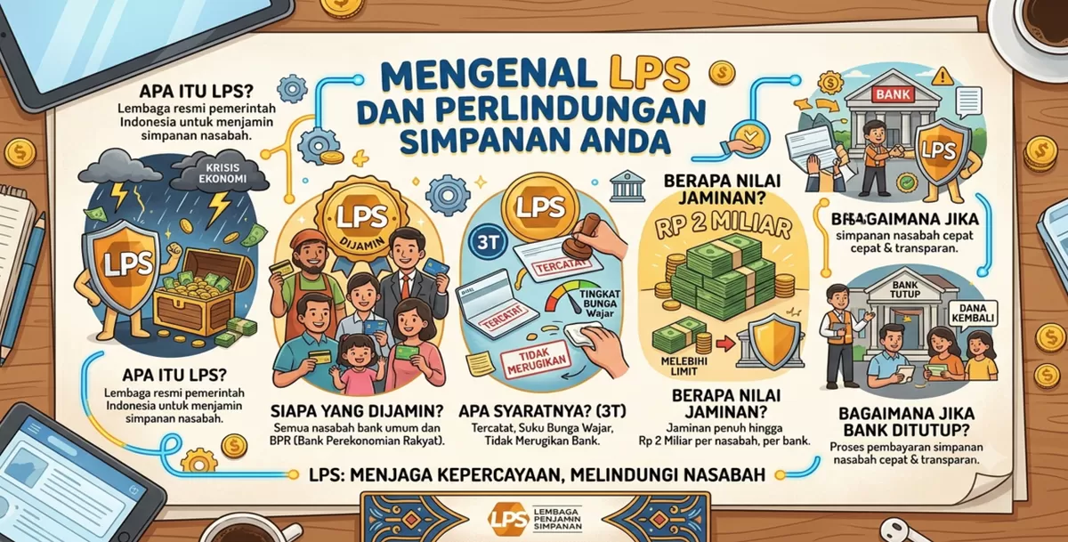Mengenal Mekanisme Penjaminan LPS: Berapa Batas Aman Simpanan Anda di Bank ? Apakah BPR dan Bank Digital Juga Dijamin ? (Dibuat Kalimantansatu.com via Gemini AI)