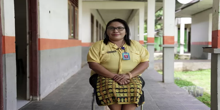Kepala SLB Negeri Laura, Maria Dolorosa Mada saat ditemui di sekolah yang berada di Kecamatan Laura, Kabupaten Sumba Barat Daya, NTT, belum lama ini.