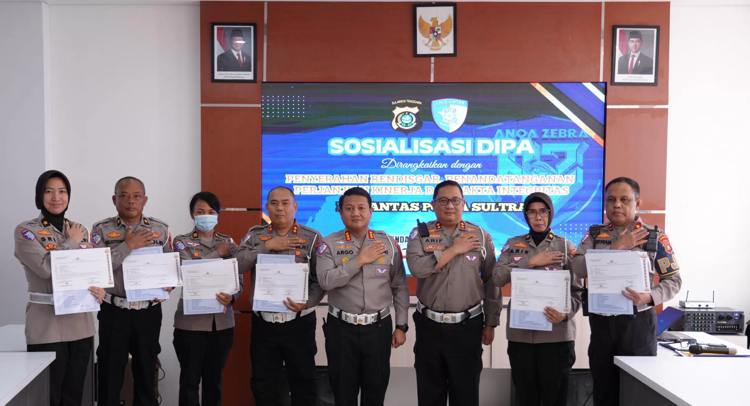 Dirlantas Polda Sultra Ikuti Sosialisasi DIPA dan Penandatanganan Pakta Integritas, 