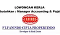 Dibutuhkan Segera Posisi Sebagai Manager Accounting & Pajak di PT Fanindo Cipta Propertindo
