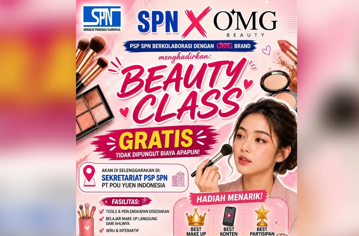 Serikat Pekerja Nasional PT Pou Yuen menggelar pelatihan rias gratis. (FOTO: Ist)