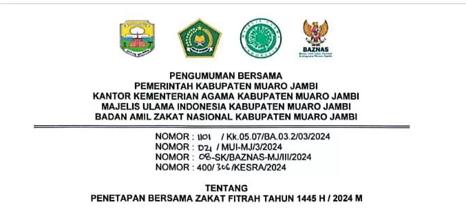 Cek Segini Besaran Zakat Fitrah Di Wilayah Kabupaten Muarojambi Tahun