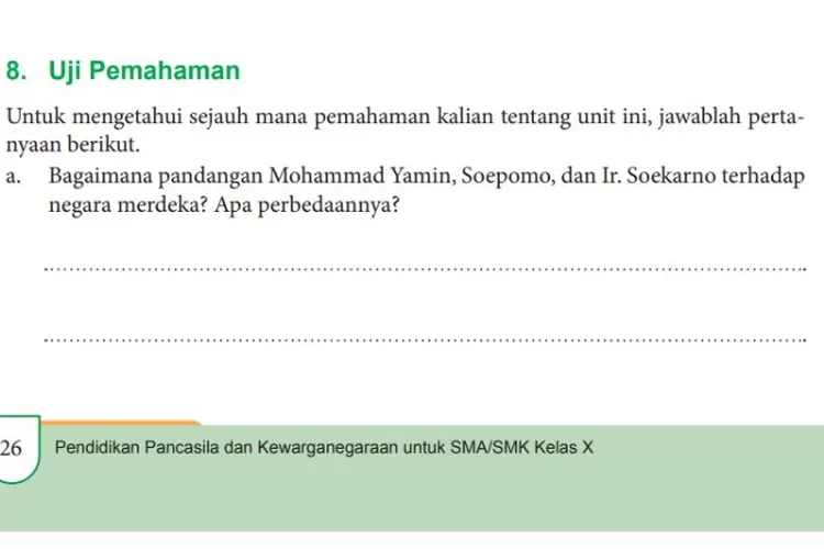 Kunci Jawaban PKn Kelas 10 Bab 1 Halaman 26 27 Kurikulum Merdeka: Uji ...