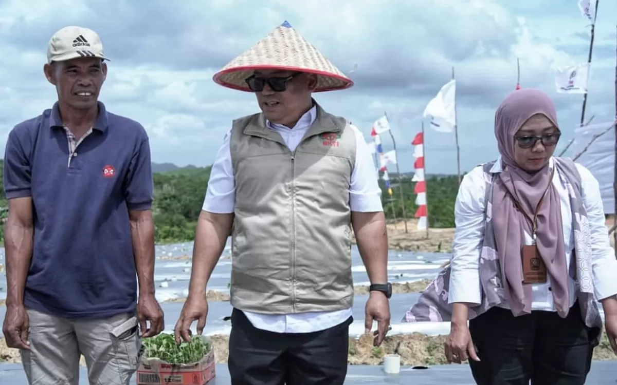 Wagub Kepri Nyanyang Haris Pratamura menghadiri kegiatan penanaman bibit cabai hijau dan cabai merah perdana yang digelar di Pantai Halona, Galang Baru, Batam. (Foto: Diskominfo Prov Kepri)