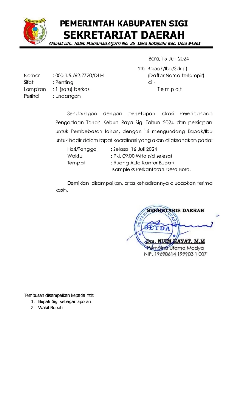 Undangan yang dilayangkan dan beredar