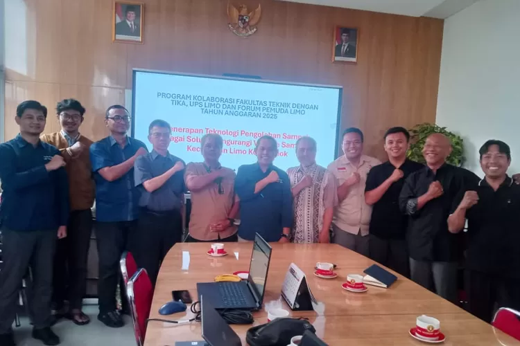 Forum Pemuda Limo bersama dengan Unit Pengolahan Sampah (UPS) Limo audiensi dengan Universitas Veteran Jakarta, akhir pekan kemarin. (RADAR DEPOK)