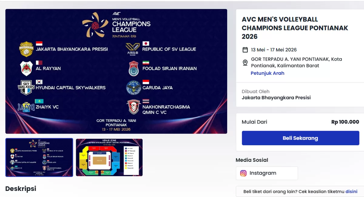 Pembelian Tiket AVC Men&rsquo;s Champions League 2026 Di Website Yesplis (Yokalbar)