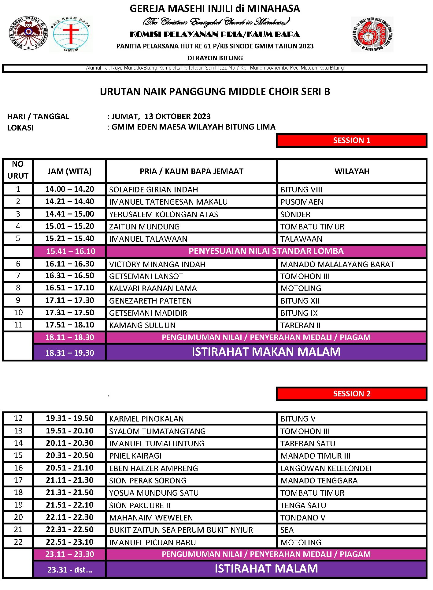 JADWAL FINAL TERAKHIR, Ini Urutan Naik Panggung Middle Choir Seri B ...