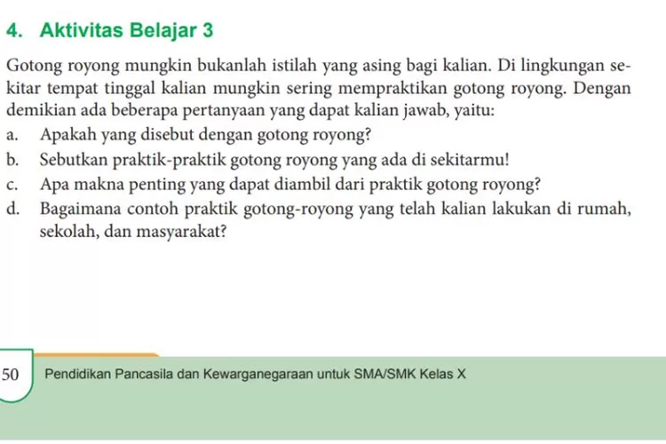 Kunci Jawaban PKn Kelas 10 Bab 1 Halaman 50 Kurikulum Merdeka ...