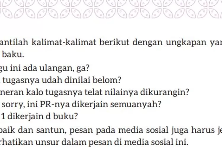 Kunci Jawaban Bahasa Indonesia Kelas Kurikulum Merdeka Bab Halaman Mengenal Kata Baku