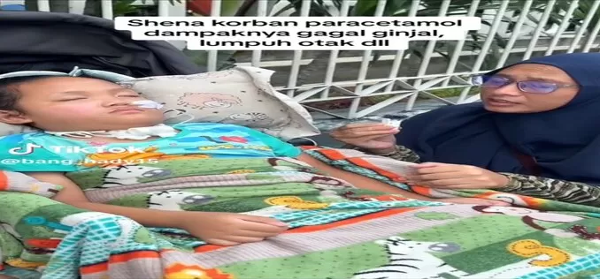 Shena mengalami gagal ginjal hingga lumpuh otak karena keracunan patacetamol sirup
